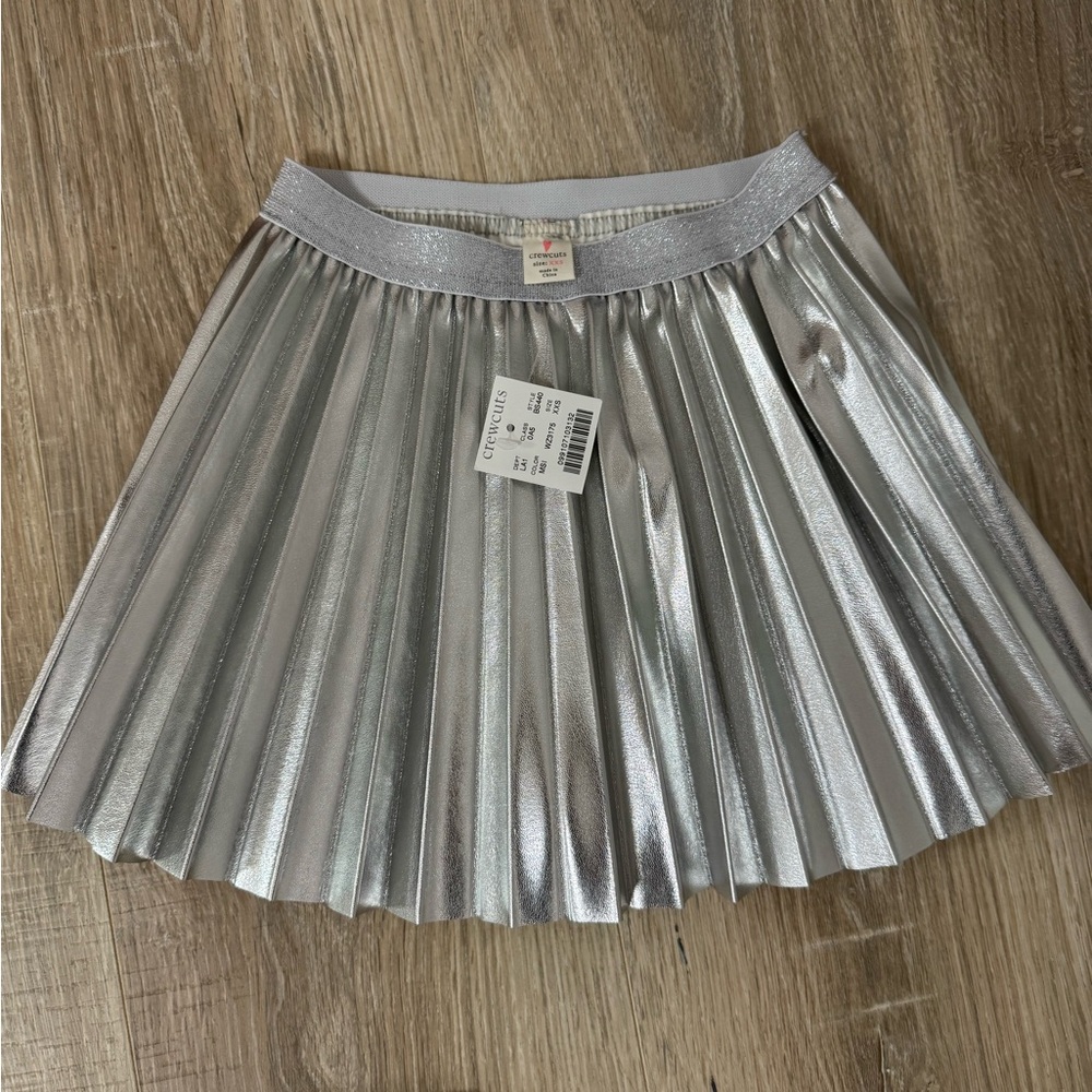 Crew Cuts silver pleated skirt